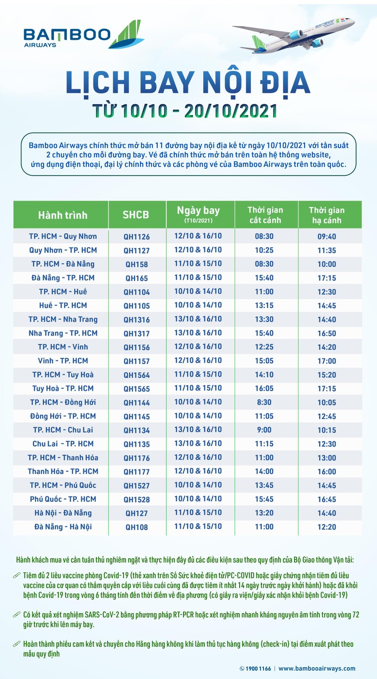 Bamboo Airways mở bán vé trở lại nhiều đường bay nội địa cùng nhiều ưu đãi hấp dẫn ảnh 1
