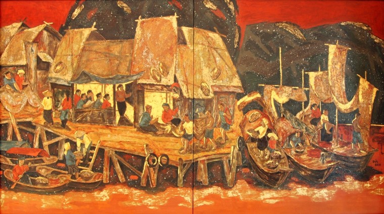 Nhịp sống đời thường trong những bức vẽ của họa sĩ Lê Minh Đức ảnh 1