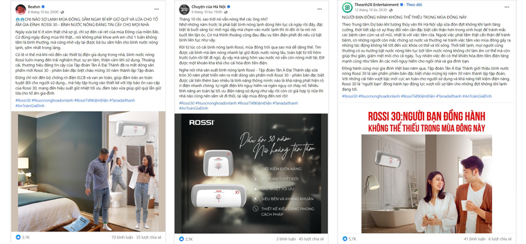Bình nước nóng Rossi 30 gây sốt các trang mạng xã hội tháng 10 ảnh 1