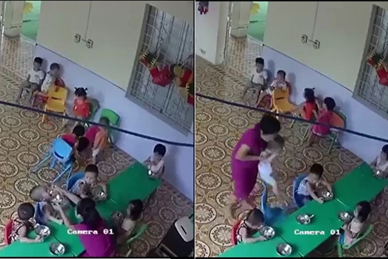 Đuổi việc cô giáo nhồi nhét thức ăn cho trẻ ở Hà Nội ảnh 1