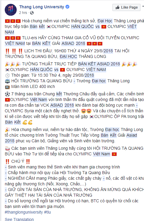 Nhiều trường ĐH tổ chức cho sinh viên xem Olympic Việt Nam gặp Hàn Quốc ảnh 3