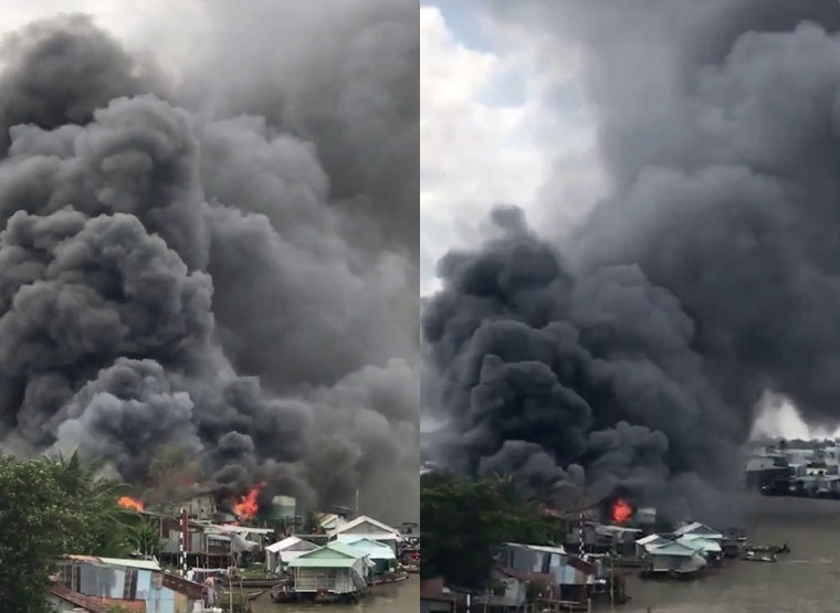 5 căn nhà ven chợ nổi Cái Răng bốc cháy dữ dội ảnh 3