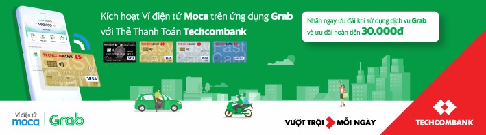 Ví điện tử Moca trên ứng dụng Grab chính thức liên kết với Techcombank ảnh 1