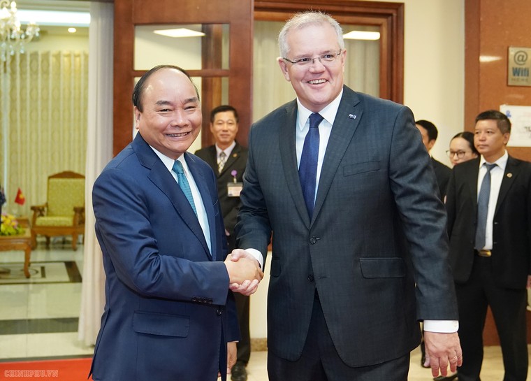 Thủ tướng Nguyễn Xuân Phúc chủ trì lễ đón Thủ tướng Australia ảnh 7