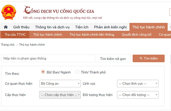 Người vi phạm giao thông có thể nộp phạt trực tuyến ảnh 1