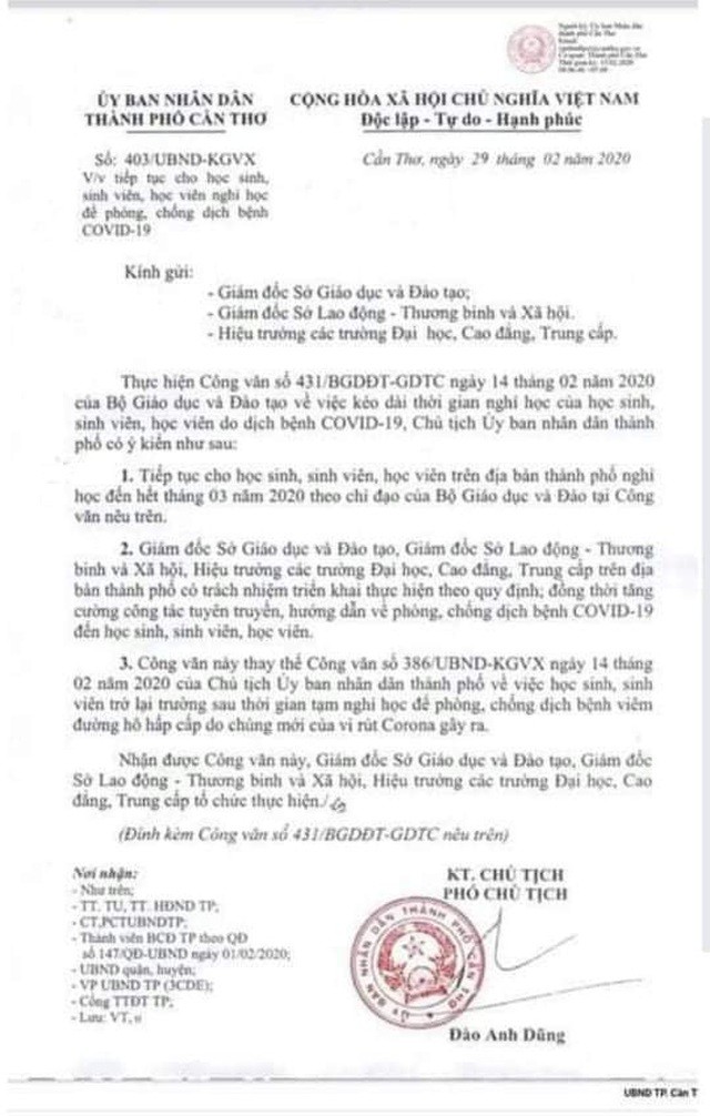 Đã xác định đối tượng làm giả công văn cho học sinh nghỉ học đến hết tháng 3 ảnh 1