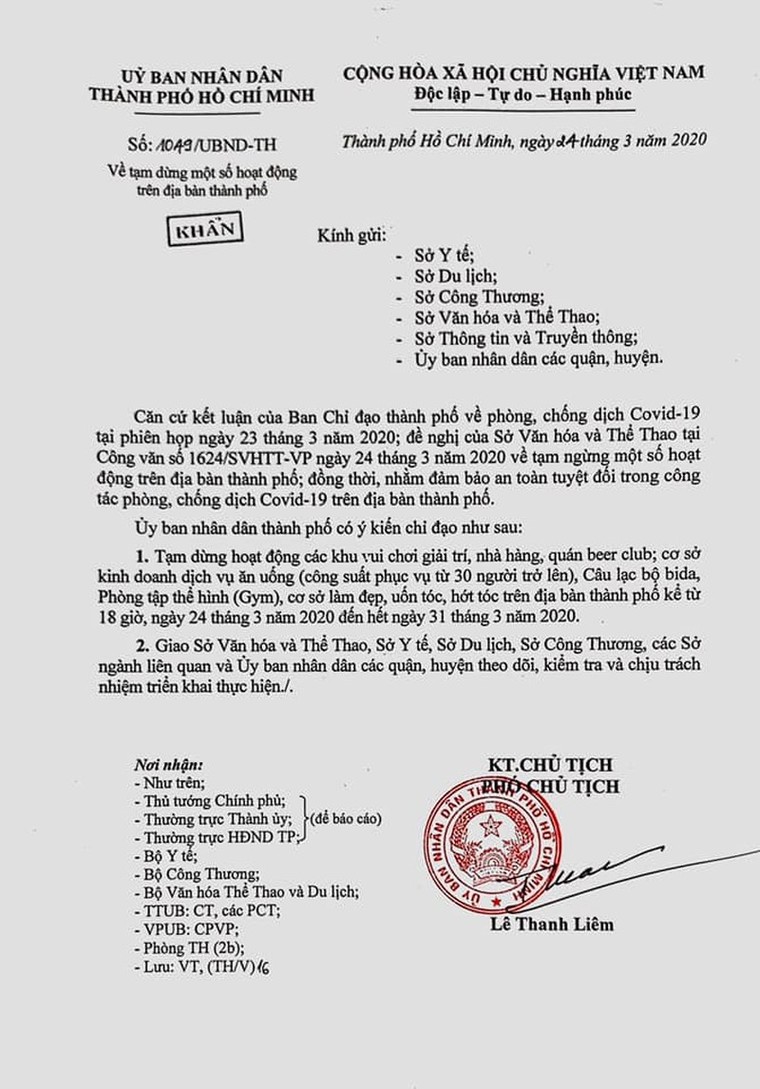 Phòng chống dịch Covid-19: TPHCM đóng cửa các nhà hàng, cơ sở làm đẹp, tiệm uốn tóc ảnh 1