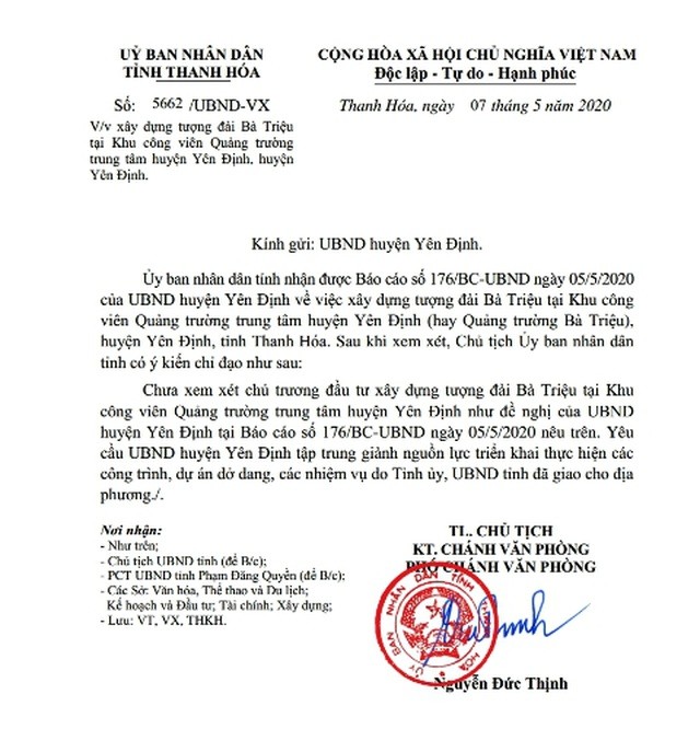 Thanh Hóa ‘bác’ đề xuất xây dựng tượng đài 20 tỉ tại huyện Yên Định ảnh 1