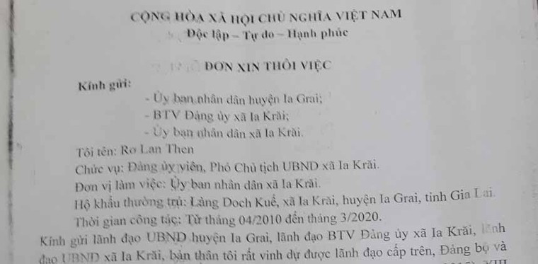 Bị tố nợ tiền không trả, phó chủ tịch xã nộp đơn xin nghỉ việc ảnh 1