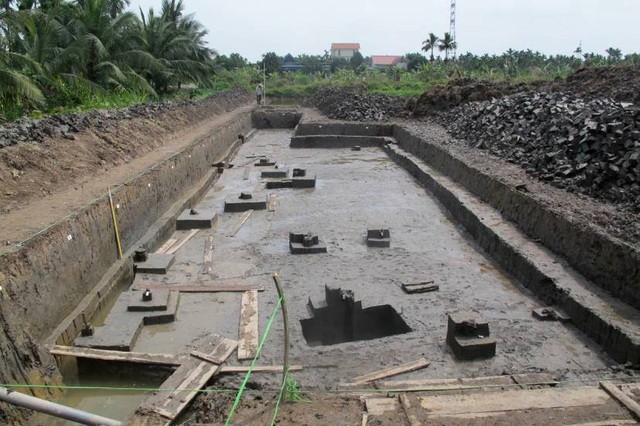 37 cọc gỗ được phát hiện dự đoán là cọc Bạch Đằng thời Trần ảnh 1