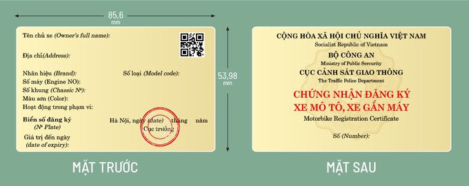 Giấy đăng kí xe sẽ được làm bằng nhựa có gắn mã QR ảnh 1