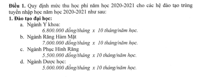 Đại học Y Dược TP.HCM chốt tăng học phí gấp 4 lần so với những năm trước ảnh 1