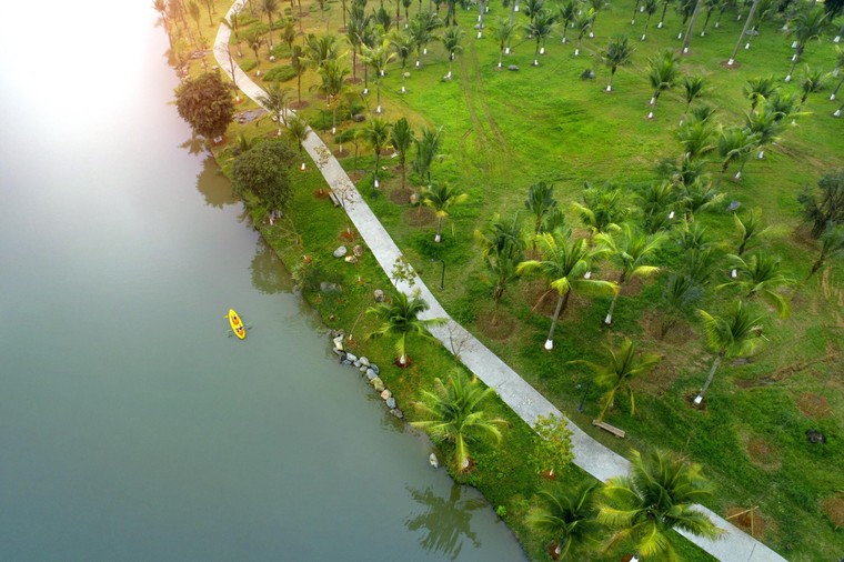 Ngắm bình minh đẹp tựa tranh vẽ tại khu đô thị xanh Ecopark ảnh 12