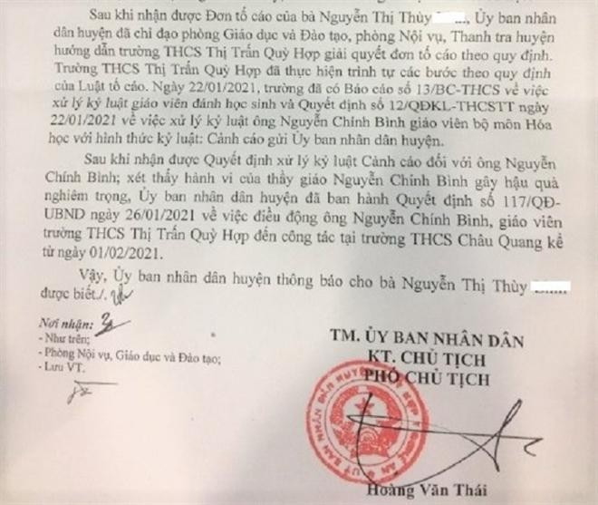 Kỷ luật thầy giáo tát học sinh lớp 9 vì không thuộc bài ảnh 1