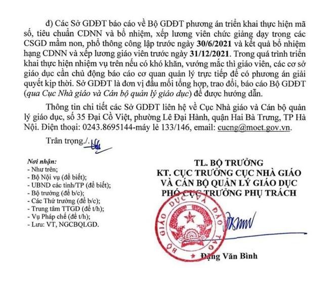 Bộ GD&ĐT ra thông báo khẩn về việc bổ nhiệm, xếp lương giáo viên ảnh 3