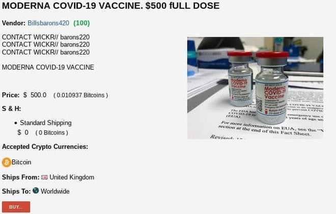 1.000 USD một liều vaccine Covid-19 trên chợ đen trực tuyến ảnh 1
