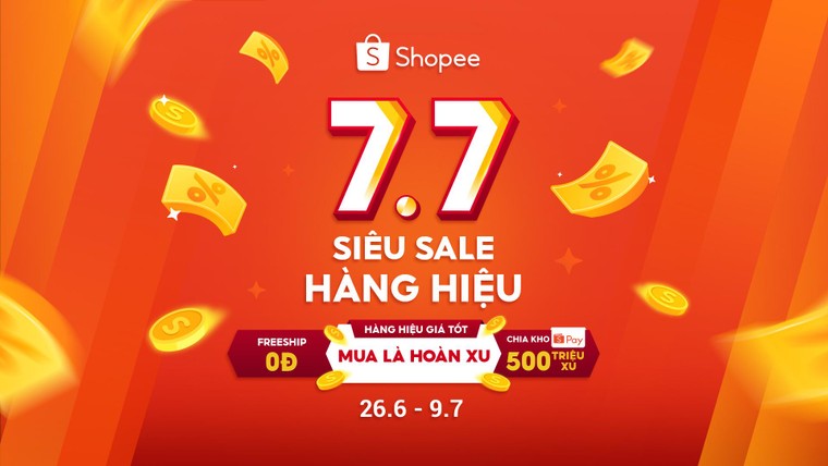 7/7 Siêu Sale Hàng Hiệu - Săn ngay loạt hàng hiệu ưu đãi khủng từ Shopee ảnh 1