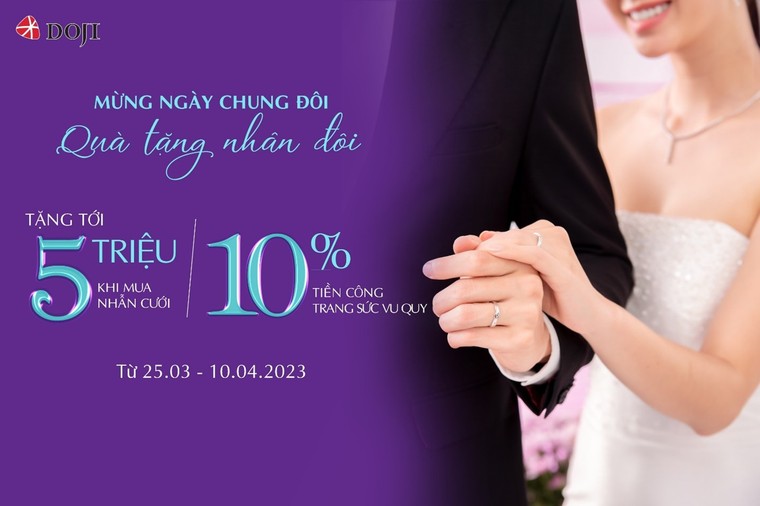 Mừng ngày chung đôi - quà tặng nhân đôi cùng trang sức cưới DOJI ảnh 1
