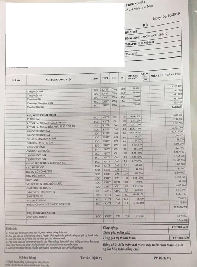 Báo giá sửa xe Vinfast 'siêu đắt' - chỉ là nhầm lẫn của đại lý ảnh 2