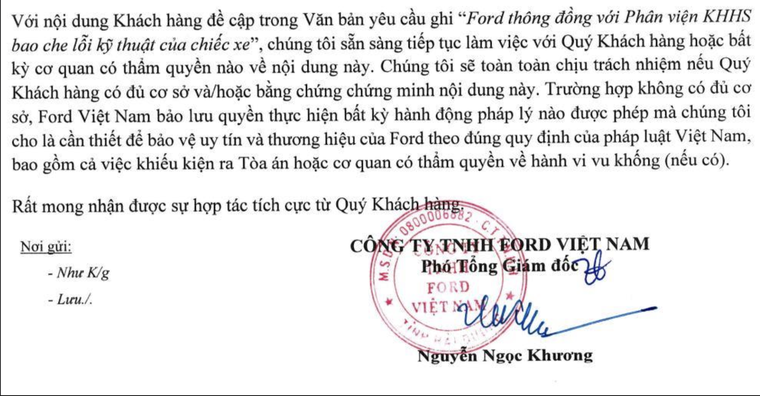 Xe Ford Ranger cháy, bảo hiểm từ chối bồi thường, chủ xe 'kêu cứu', Ford Việt Nam sẽ kiện khách hàng? ảnh 4