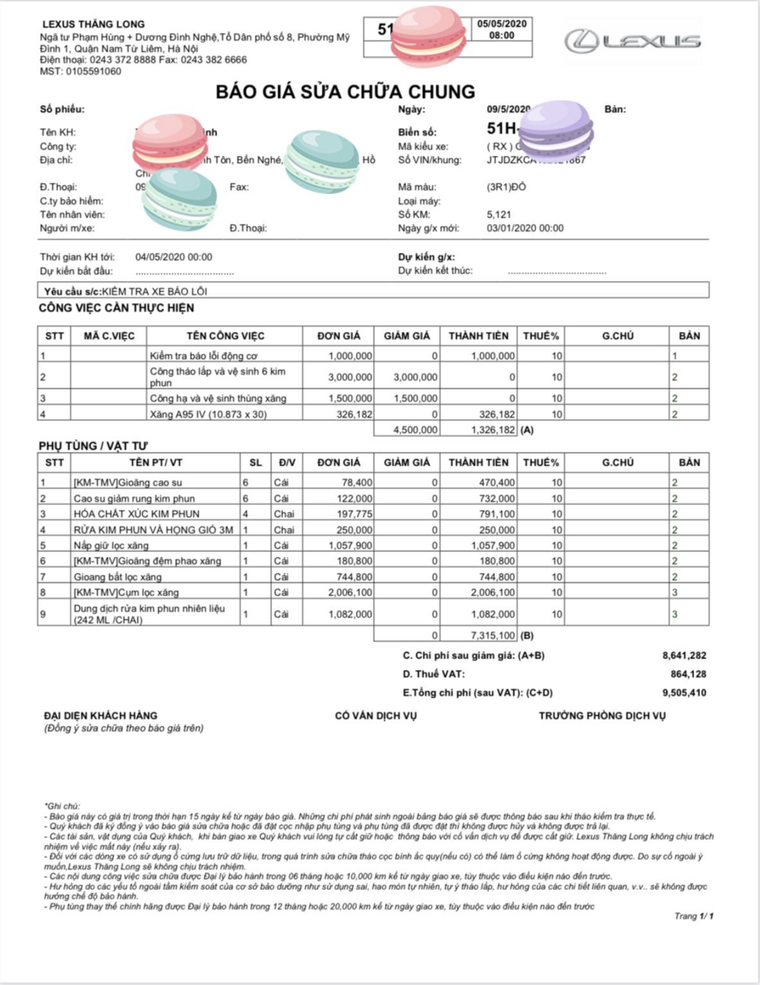Xe sang Lexus RX350L lỗi động cơ do đổ xăng kém chất lượng? ảnh 2