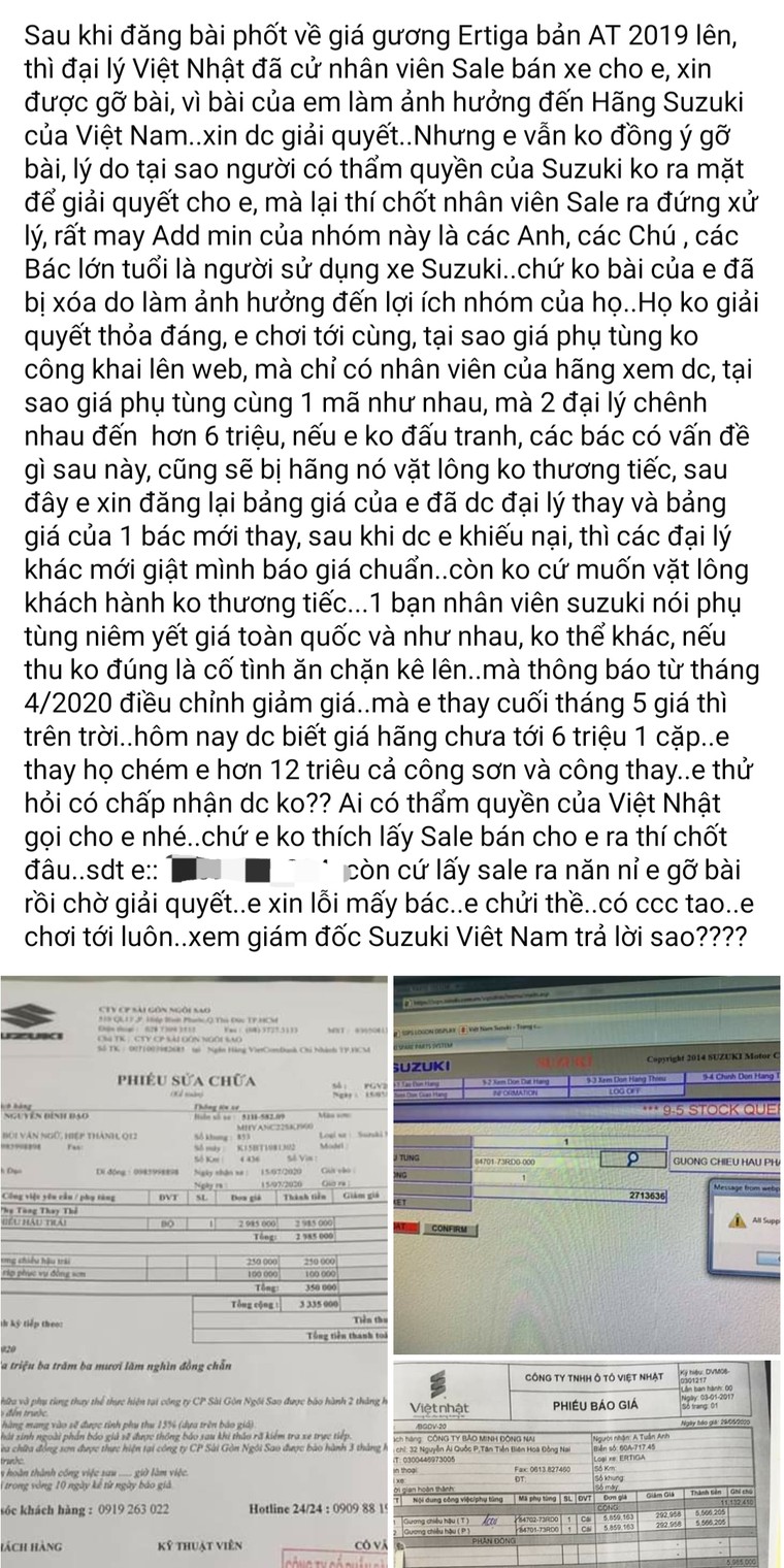 Thực hư chuyện chặt chém giá phụ tùng Suzuki: Người dùng lên tiếng ảnh 2