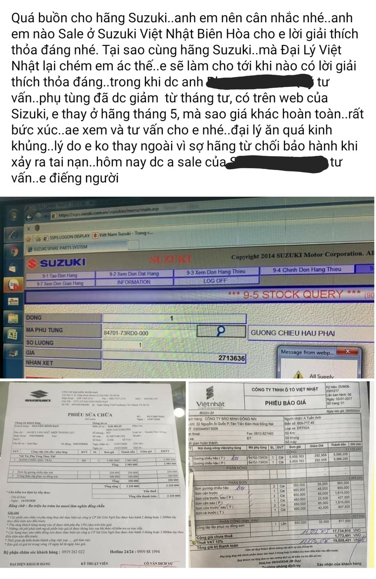 Thực hư chuyện chặt chém giá phụ tùng Suzuki: Người dùng lên tiếng ảnh 1