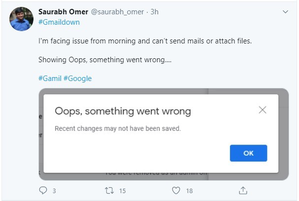 Gmail của Google vừa gặp sự cố, ảnh hưởng tới hàng triệu người dùng ảnh 3