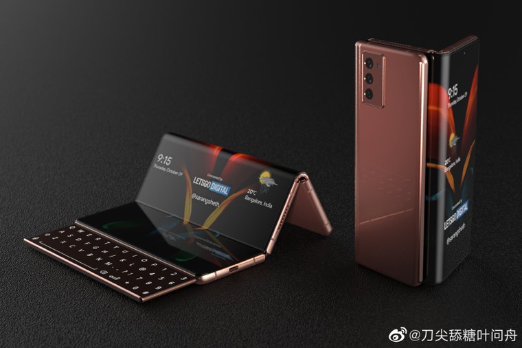 Bằng sáng chế mới của Samsung: Điện thoại gập ba màn hình, bàn phím vật lý ảnh 5