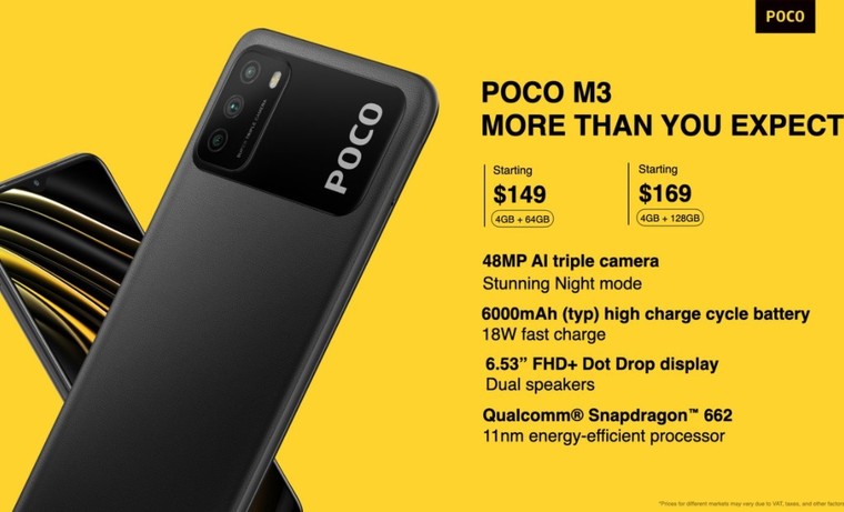 Xiaomi POCO M3 ra mắt thị trường toàn cầu: Vi xử lý Snapdragon 662, pin lớn 6000mAh, giá khởi điểm 149USD( khoảng 3,5 triệu Đồng) ảnh 2