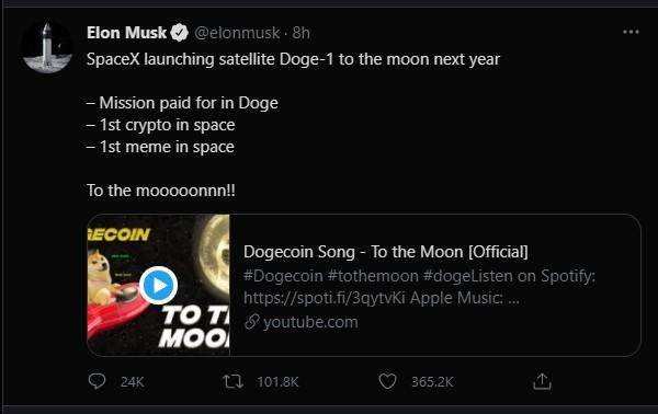 SpaceX chấp nhận việc sử dụng tiền điện tử Dogecoin để thanh toán chi phí phóng tên lửa ảnh 1
