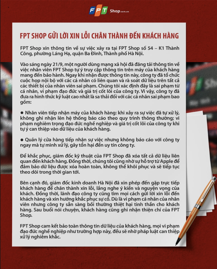 FPT Shop sa thải nhân viên lấy cắp thông tin nhạy cảm của khách hàng ảnh 3