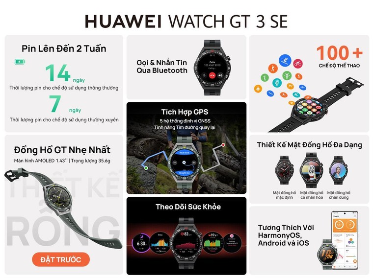 HUAWEI ra mắt Watch GT 3 SE, đồng hồ dòng GT nhẹ nhất với mức giá phổ thông ảnh 5