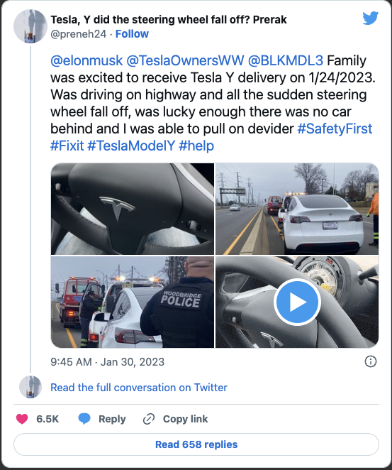 Tesla chấp nhận đổi xe mới cho khách hàng bị gãy rời vô lăng trên cao tốc ảnh 1