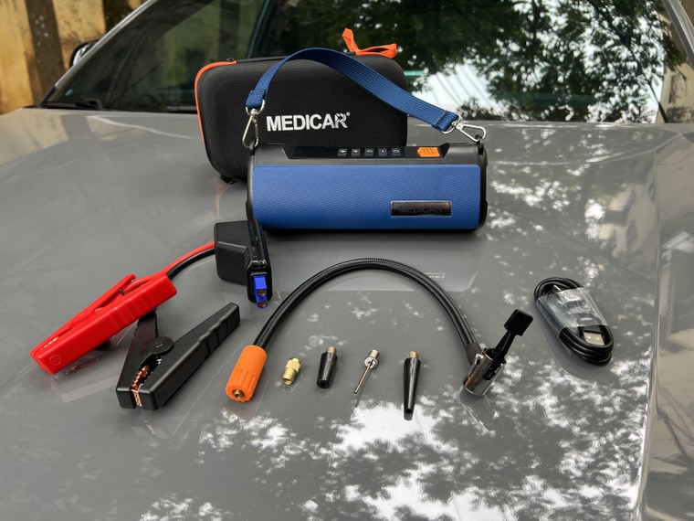 Yên tâm di chuyển trên mọi hành trình với máy bơm lốp kích bình ô tô 4 trong 1 Medicar ảnh 3