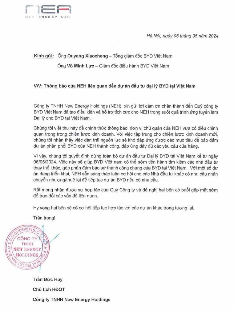 Hệ thống đại lý lớn nhất của BYD tại Việt Nam bất ngờ rút lui ảnh 1