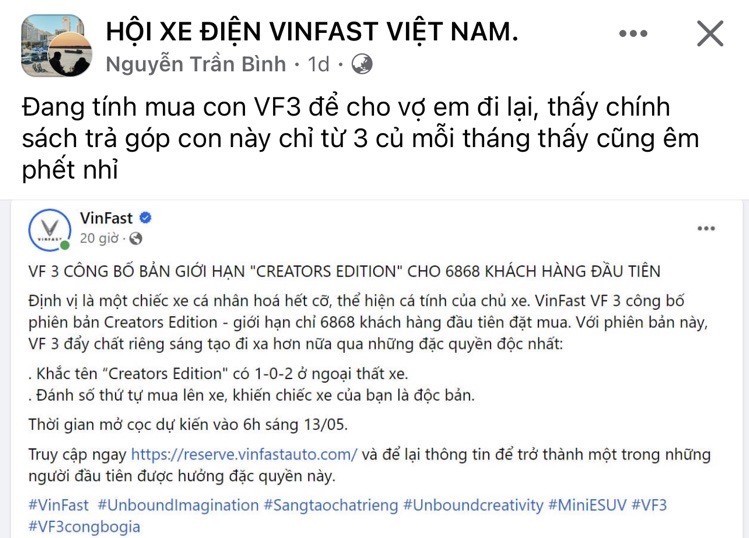VinFast VF3 nhận cơn mưa cọc trước ngay ngày đầu mở bán ảnh 6