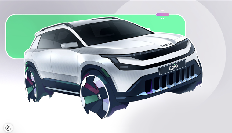 Škoda hé lộ những phác thảo nội thất đầu tiên và công bố ngày ra mắt toàn cầu của Epiq thuần điện ảnh 2
