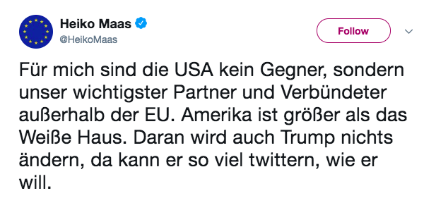 Ngoại trưởng Đức cảnh báo ông Trump: Nước Mỹ không chỉ có Nhà Trắng ảnh 1