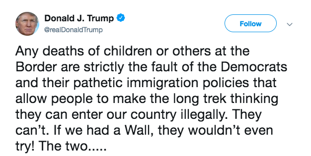 Tổng thống Trump đổ lỗi cho đảng Dân chủ sau cái chết của trẻ em nhập cư ảnh 1