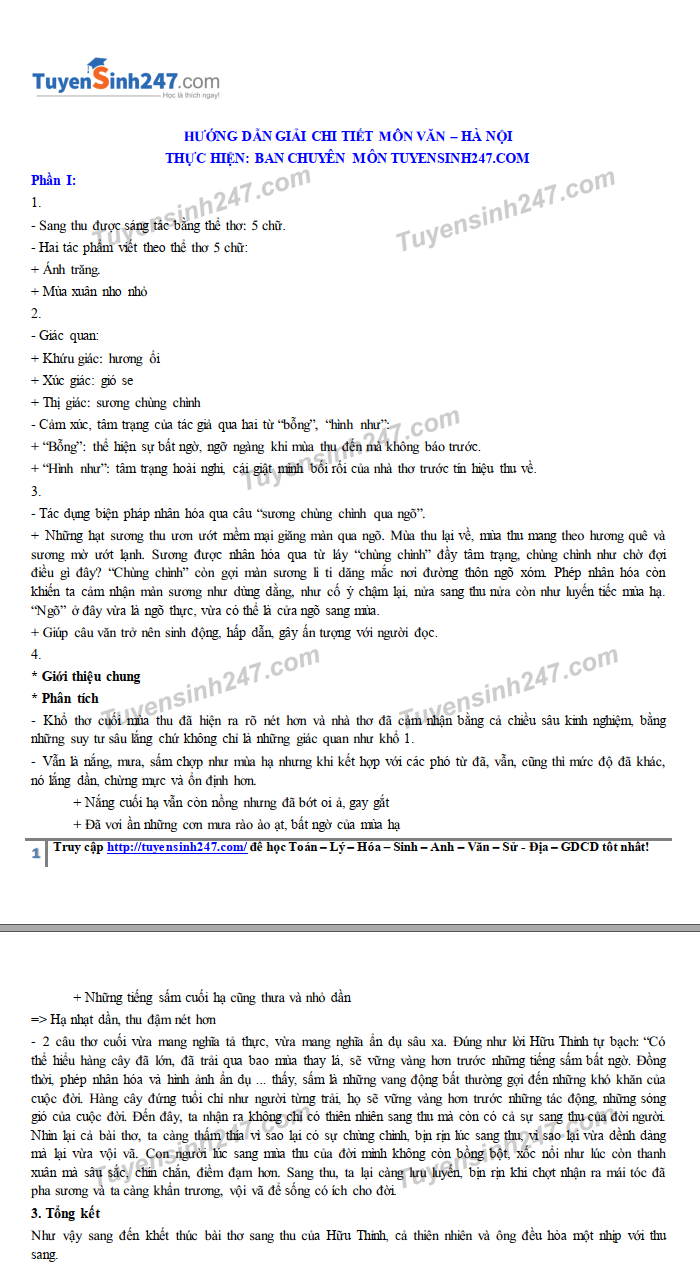 Goi y dap an mon Ngu Van vao lop 10 Ha Noi hinh anh 1