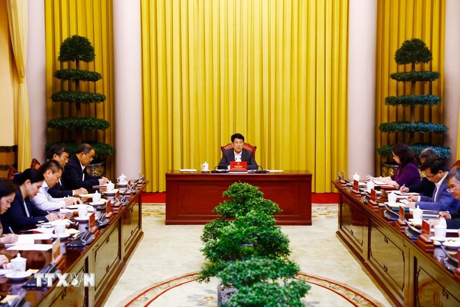 Chủ tịch nước Lương Cường làm việc với Văn phòng Chủ tịch nước và Bộ Ngoại giao ảnh 3