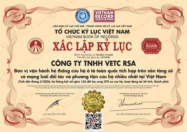VETC Cứu Hộ nhận Kỷ lục Việt Nam, thiết lập chuẩn mực mới cho hạ tầng cứu hộ số toàn quốc ảnh 3