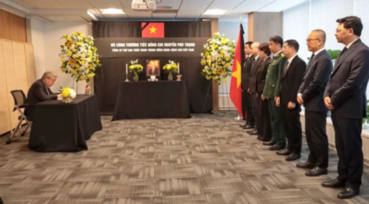 Tổng Thư ký Liên Hợp Quốc viếng Tổng Bí thư Nguyễn Phú Trọng ảnh 1