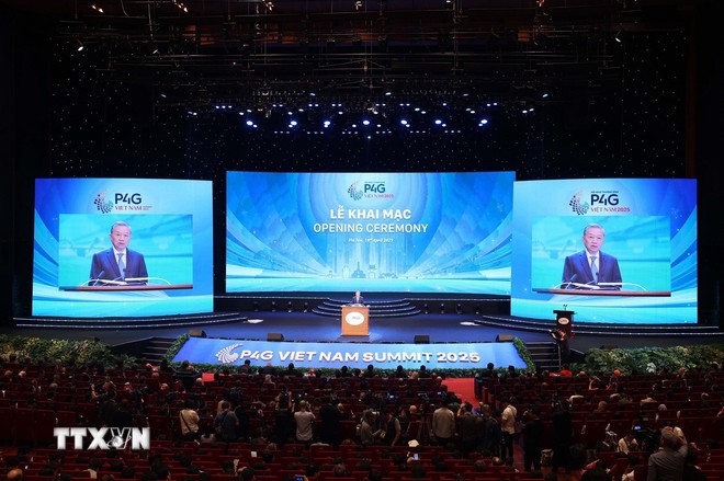 Tổng Bí thư Tô Lâm phát biểu thông điệp chính sách ở Hội nghị P4G Việt Nam 2025 ảnh 1