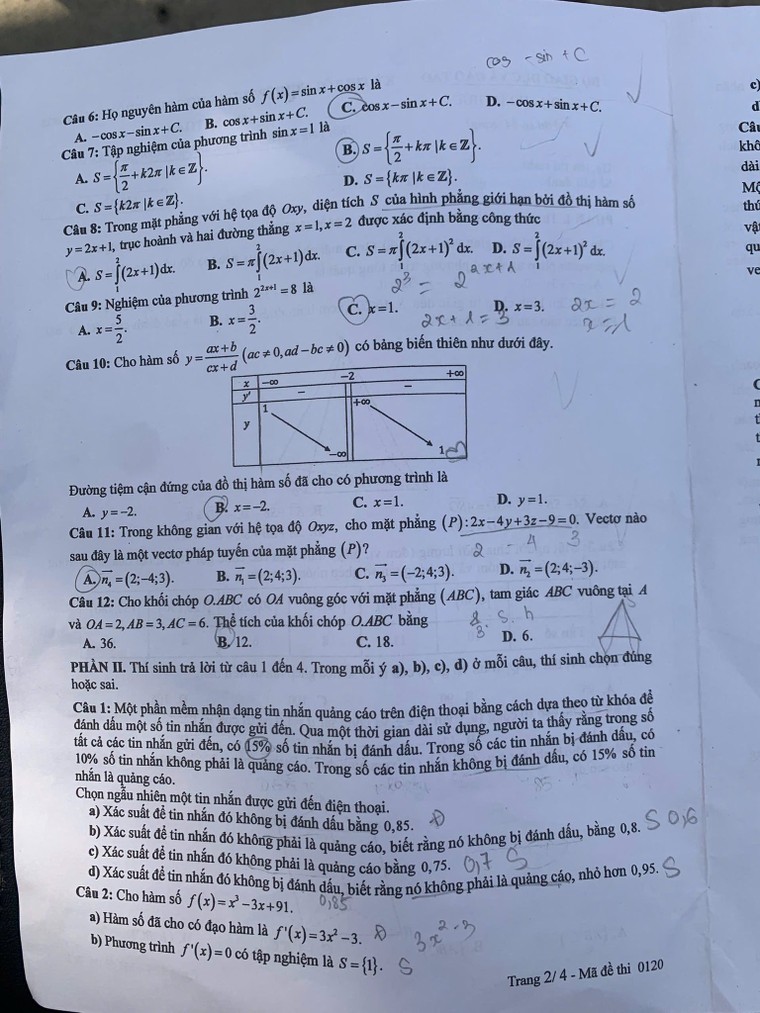 Đề thi môn Toán Kỳ thi Tốt nghiệp THPT năm 2025 ảnh 2