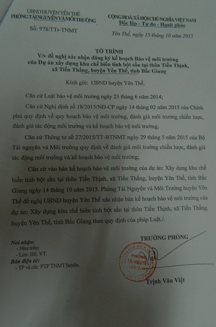 Kỳ 2: Ai đã tiếp tay cho khu chế biến tinh bột sắn gây ô nhiễm? ảnh 2