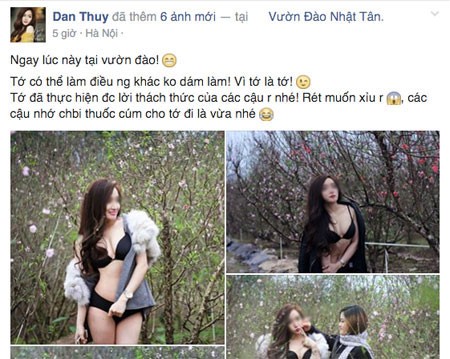 Cô gái mặc bikini chụp vườn đào nói gì về bộ ảnh gây sốc? ảnh 1