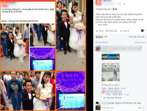 Đám cưới của 'chú rể tí hon' và 'cô dâu khổng lồ' gây bão mạng ảnh 1