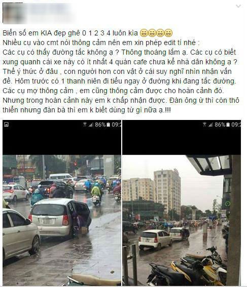 Hãy cảm thông cho người phụ nữ đỗ ô tô 'tè bậy' giữa đường phố! ảnh 1